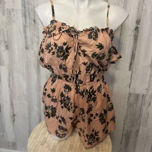 POOF! Floral Pink romper size SMALL